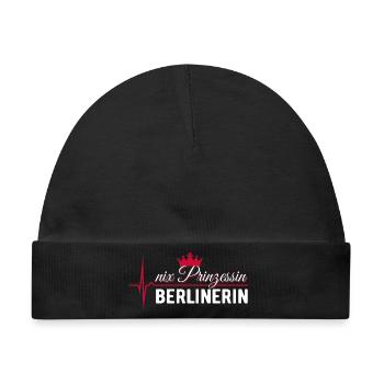 Nix Prinzessin - Berlinerin - EKG Puls Geschenk - Baby Premium Organic Mütze - Schwarz - Vorne