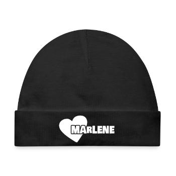 Vorname Marlene - Baby Premium Organic Mütze - Schwarz - Vorne