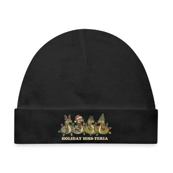 Königspython Weihnachtsbeleuchtung Geschenk - Baby Premium Organic Mütze - Schwarz - Vorne