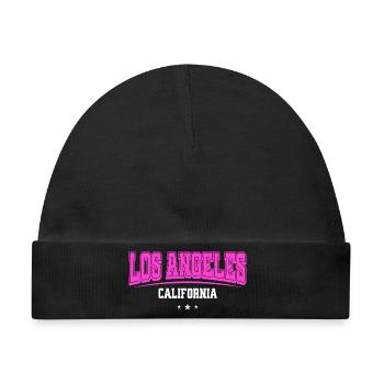 Los Angeles California Design Souvenir Pink - Baby Premium Organic Mütze - Schwarz - Vorne