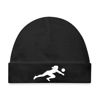 Volleyball Silhouette - Baby Premium Organic Mütze - Schwarz - Vorne