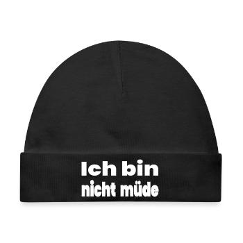 Müde - Baby Premium Organic Mütze - Schwarz - Vorne