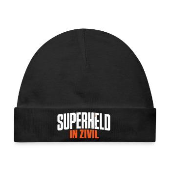 Superheld In Zivil Superhero Superhelden Kostüm - Baby Premium Organic Mütze - Schwarz - Vorne