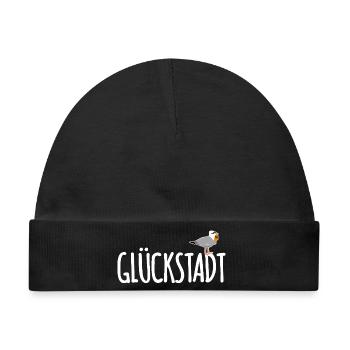 Glückstadt Möwe Elbe - Baby Premium Organic Mütze - Schwarz - Vorne