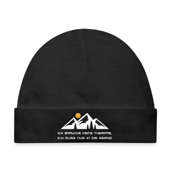 Keine Therapie ich muss in die Berge Wandern Desig - Baby Premium Organic Mütze - Schwarz - Vorne