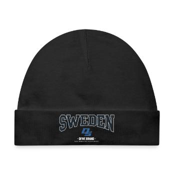 Sweden Streetwear Crest Blaumuster - Baby Premium Organic Mütze - Schwarz - Vorne