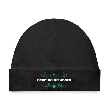 Grafikdesigner Ornament Flair - Baby Premium Organic Mütze - Schwarz - Vorne