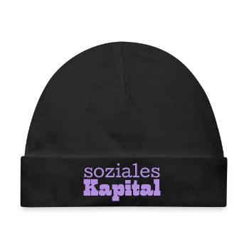 Soziales Kapital lila - Baby Premium Organic Mütze - Schwarz - Vorne