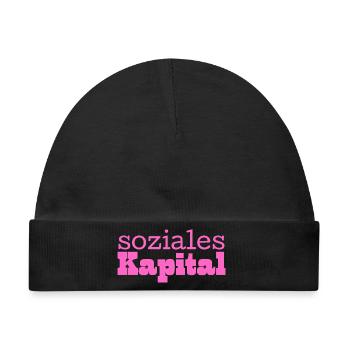 Soziales Kapital pink - Baby Premium Organic Mütze - Schwarz - Vorne