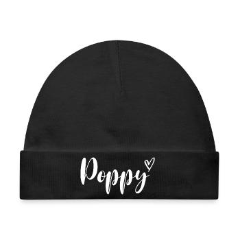 Grandfather Granddad Grandpa Poppy - Baby Premium Organic Mütze - Schwarz - Vorne