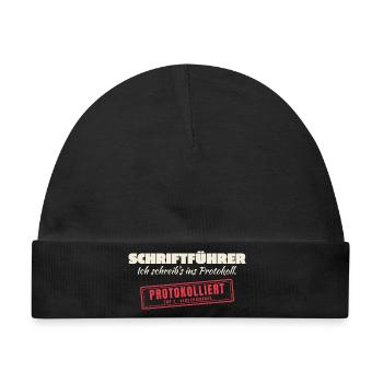Protokollwitz Schriftführer - Baby Premium Organic Mütze - Schwarz - Vorne