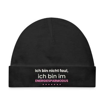 Nicht faul Energiesparmodus Lustiges Shirt Spruch - Baby Premium Organic Mütze - Schwarz - Vorne