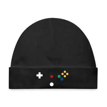 Retro Controller - Baby Premium Organic Mütze - Schwarz - Vorne