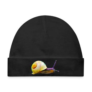 schnecke tier natur - Baby Premium Organic Mütze - Schwarz - Vorne