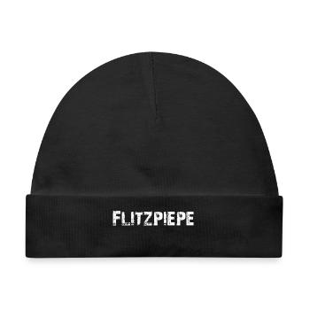 Flitzpiepe - Baby Premium Organic Mütze - Schwarz - Vorne