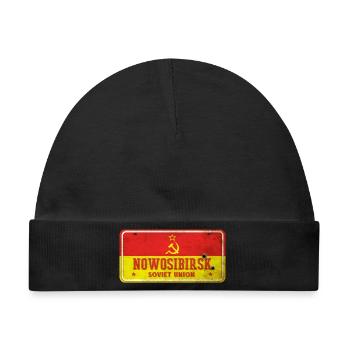 Nowosibirsk Sowjetunion Vintage Schild - Baby Premium Organic Mütze - Schwarz - Vorne