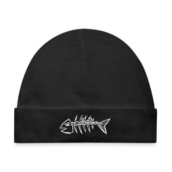 Bornholm Fisch - Fischgräte - Baby Premium Organic Mütze - Schwarz - Vorne
