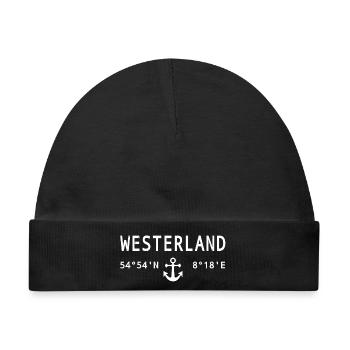 Westerland-Design mit Kompass und Anker - Baby Premium Organic Mütze - Schwarz - Vorne