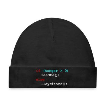 Wenn Hunger mich füttert, sonst spiel mit mir - JavaScript - Baby Premium Organic Mütze - Schwarz - Vorne