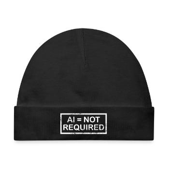 AI = not required (white) - Baby Premium Organic Mütze - Schwarz - Vorne