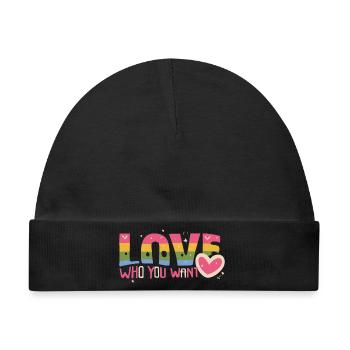 Love who you want - Baby Premium Organic Mütze - Schwarz - Vorne