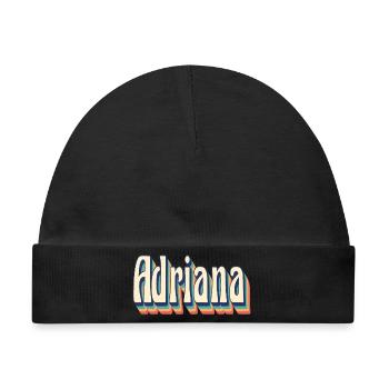 Adriana T-Shirt Retro Vintage T-Shirt Geschenk - Baby Premium Organic Mütze - Schwarz - Vorne