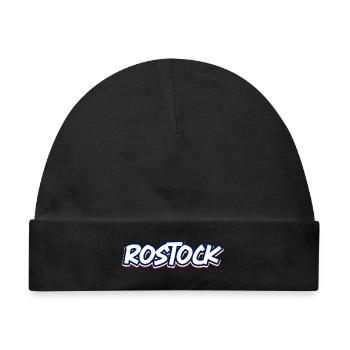 Rostock Schriftzug in blau weiss rot - Baby Premium Organic Mütze - Schwarz - Vorne