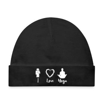 I Love Yoga - Baby Premium Organic Mütze - Schwarz - Vorne