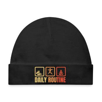 Tägliche Yoga Routine - Baby Premium Organic Mütze - Schwarz - Vorne