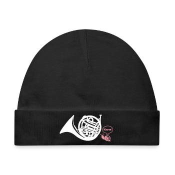 Waldhorn Hornist - Baby Premium Organic Mütze - Schwarz - Vorne