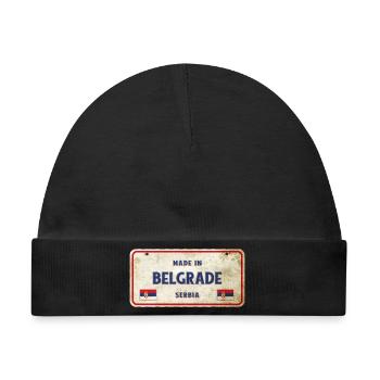 Belgrad Serbien Vintage Schild - Baby Premium Organic Mütze - Schwarz - Vorne