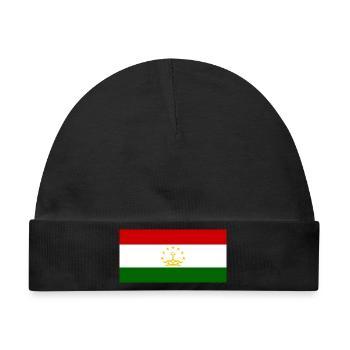 Tadschikistan – Flagge, Krone und Sterne Tadschikistans - Baby Premium Organic Mütze - Schwarz - Vorne