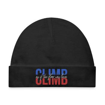 der flur ist lava bouldern klettern climb retro - Baby Premium Organic Mütze - Schwarz - Vorne