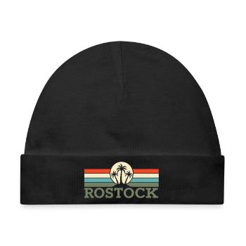 Rostock Retro Palms - Baby Premium Organic Mütze - Schwarz - Vorne