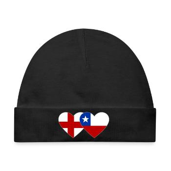 England Chile Flagge Herz - Baby Premium Organic Mütze - Schwarz - Vorne