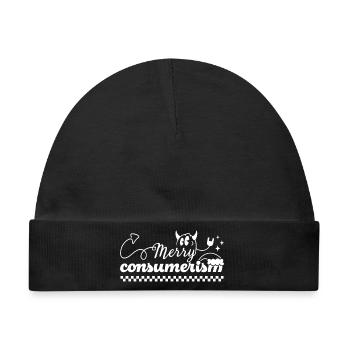 Fröhlicher Konsumismus Ironischer Teufelstypografie - Baby Premium Organic Mütze - Schwarz - Vorne