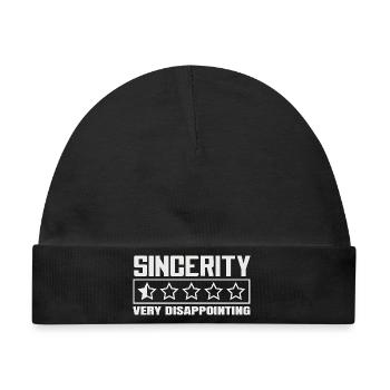 Sincerity 1 Stern Bewertung Sarkasmus Design - Baby Premium Organic Mütze - Schwarz - Vorne
