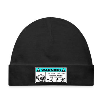 Danger Turbo Aufkleber - Baby Premium Organic Mütze - Schwarz - Vorne