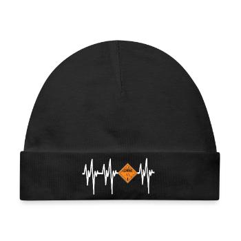Heartbeat Pyro Danger - Baby Premium Organic Mütze - Schwarz - Vorne