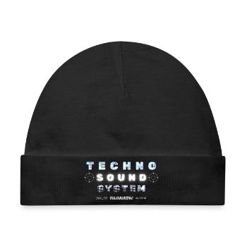Techno Underground Club Logo - Baby Premium Organic Mütze - Schwarz - Vorne