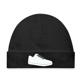 Schuh-Silhouette Linienkunst - Baby Premium Organic Mütze - Schwarz - Vorne
