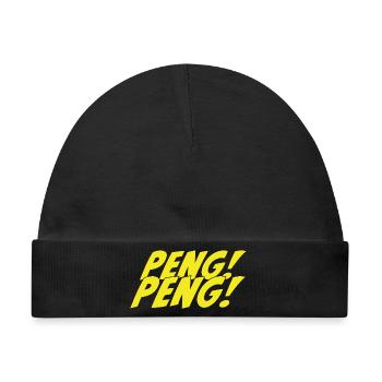 Peng Peng Vintage Comic Stil - Baby Premium Organic Mütze - Schwarz - Vorne