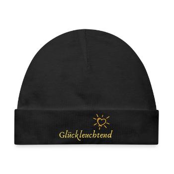 Glückleuchtend - Wortschätze - vergessene Wörter - Baby Premium Organic Mütze - Schwarz - Vorne