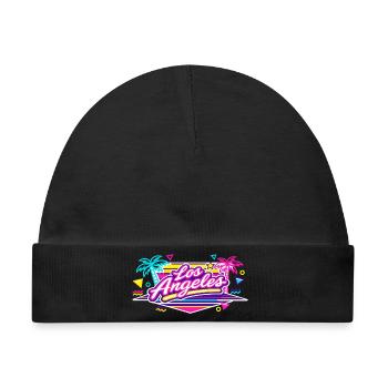 Los Angeles Neon Pink - Baby Premium Organic Mütze - Schwarz - Vorne