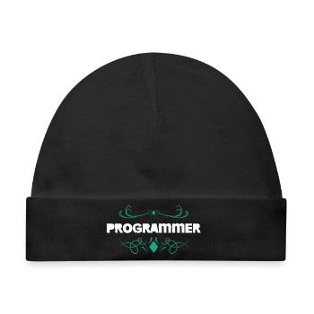 Programmierer Ornament Typografie Shirt - Baby Premium Organic Mütze - Schwarz - Vorne