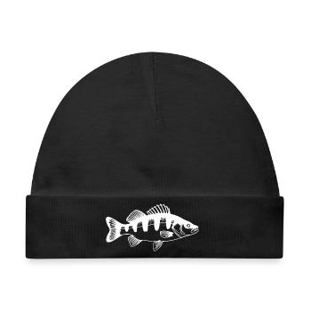 Angler Barsch Fisch Angeln Geschenk Angelsport - Baby Premium Organic Mütze - Schwarz - Vorne