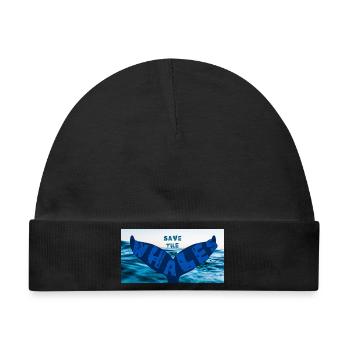 Save the whales - Baby Premium Organic Mütze - Schwarz - Vorne