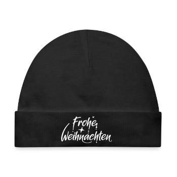 frohe weihnachten xmas Schrift font Symbol Logo - Baby Premium Organic Mütze - Schwarz - Vorne