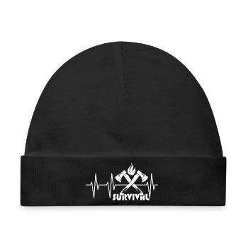 survival axt puls bushcraft Symbol Herzschlag icon - Baby Premium Organic Mütze - Schwarz - Vorne