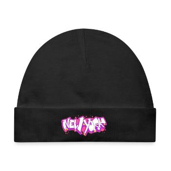 New York Horizontales Graffiti 2 - Baby Premium Organic Mütze - Schwarz - Vorne